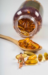 pills and multivitamins .Healthy supplements on white backgrund
