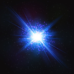 Obraz na płótnie Canvas Abstract Shimmering Cosmic Flash Star.