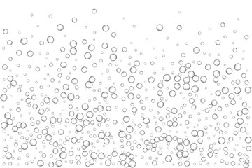 Air bubbles, oxygen, champagne crystal clear, isolated on white background modern design. Vector illustration EPS 10.