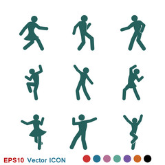 Dancing vector icon. Illustration on background, people dance