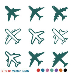 Plane icon on white background, airplane vector Illustration