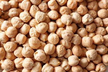 Heap of raw chickpea, closeup