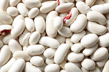 Heap of raw beans, closeup
