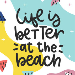 Vector summer doodle poster with phrase