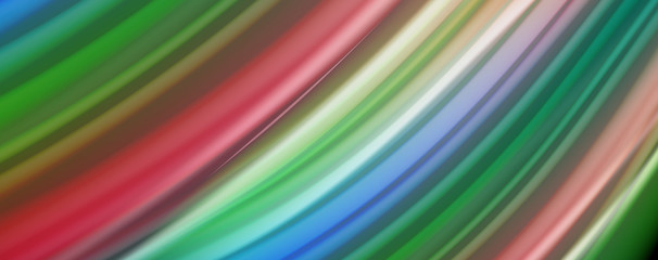 Obraz premium Abstract wave lines fluid rainbow style color stripes on black background. Artistic illustration for presentation, app wallpaper, banner or poster