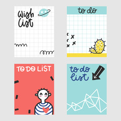 Summer vector to do lists collection.