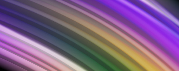 Fluid liquid color wave lines, glowing colorful light effect, abstract composition template. Geometric technology abstract pattern. Movement concept