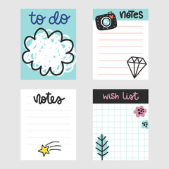 Obraz premium Summer vector to do lists collection.