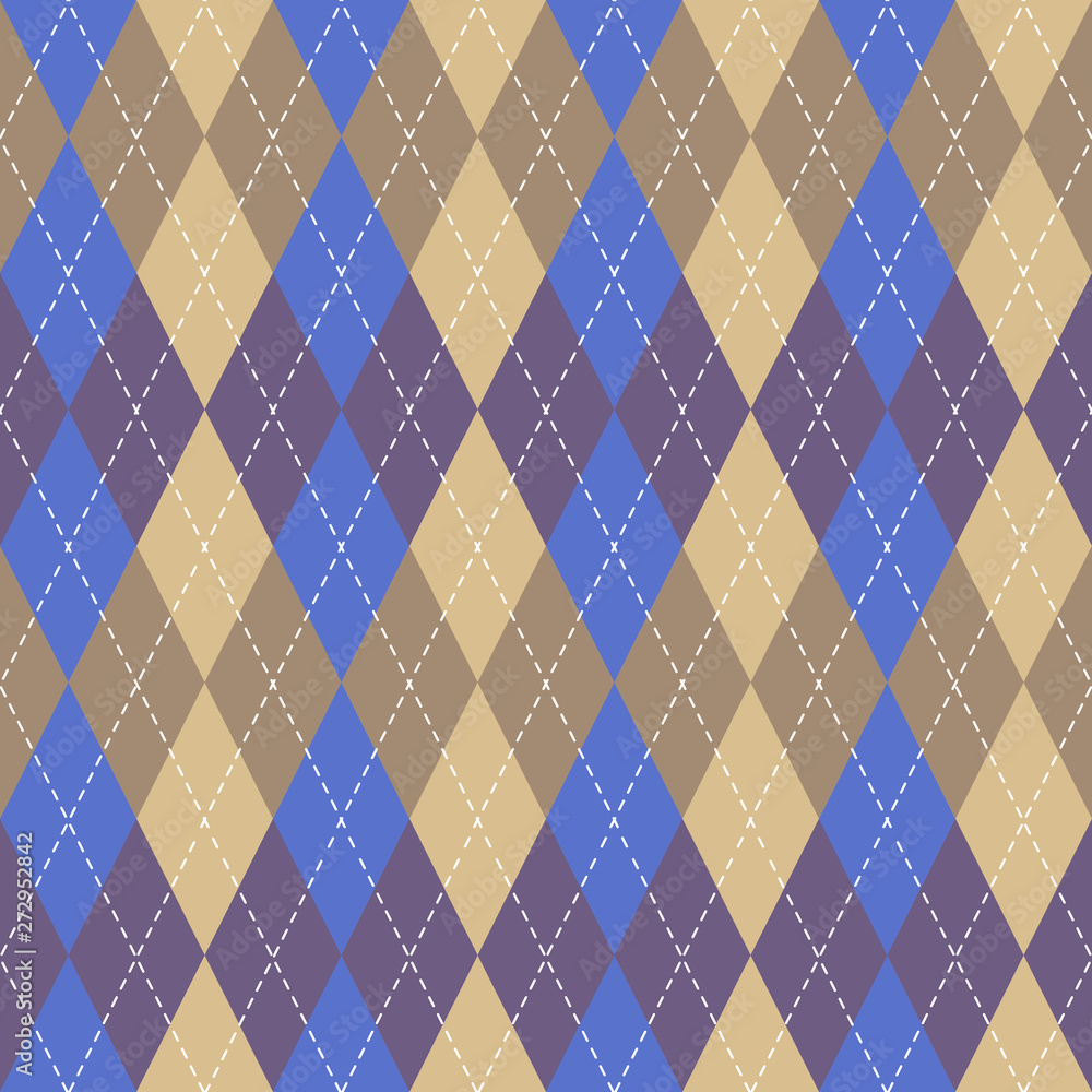 Aufkleber Classic argyle seamless pattern background. Vector image.