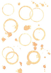 coffee cup stains and drops