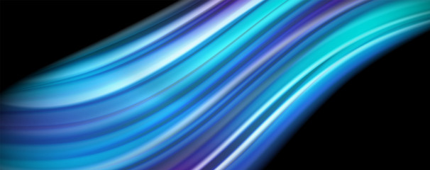 Flowing liquid colors - modern colorful flow poster. Wave liquid shapes. Art design for your design project
