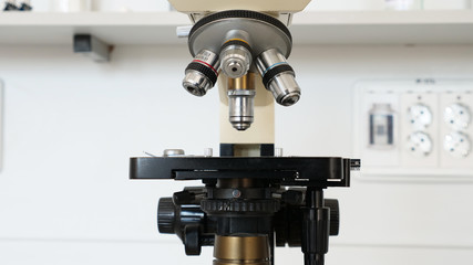 Fototapeta na wymiar close up shoot of professional microscope in laboratory