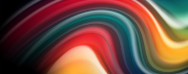 Flowing liquid colors - modern colorful flow poster. Wave liquid shapes. Art design for your design project