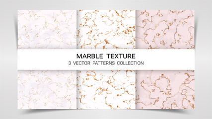 Backgrounds and Textures of Marble Premium Set Patterns Collection, Abstract Background Template, Suitable for Luxury Products Brands with Golden Foil and Linear Style.
