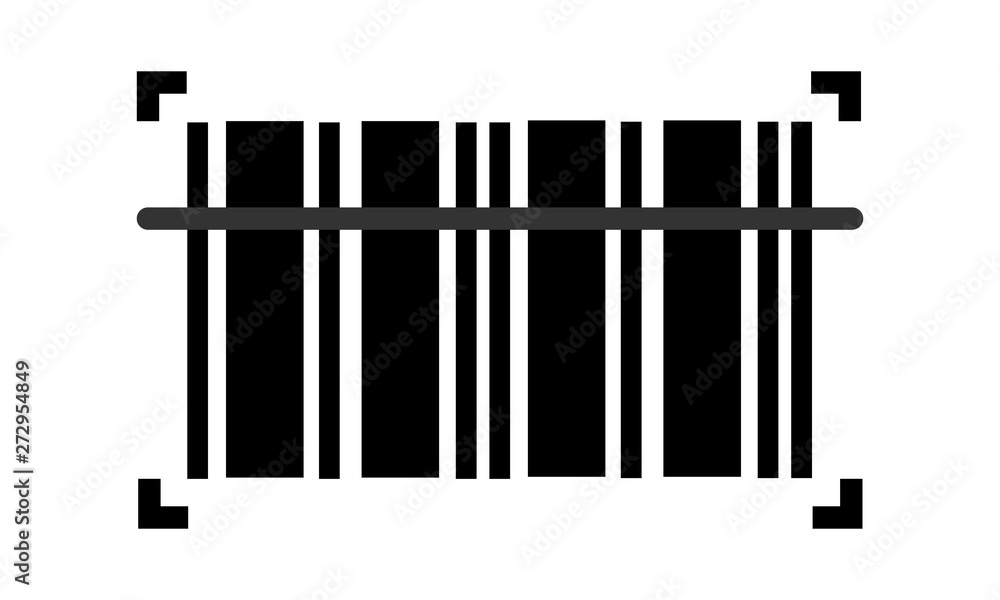 Poster barcode scan minimal badge. flat simple trend modern barcode ui logotype graphic art design isolated