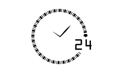 24 hours icon. Support service sign - Vector 