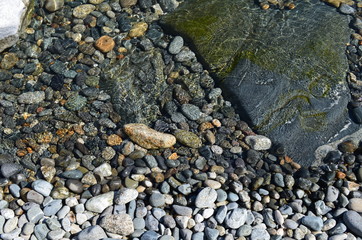 Baikal, beach, summer, nature, stones, mountains, water, forest.