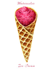 ice berry. Red juicy Ice lolly. realistic ice cream illustration