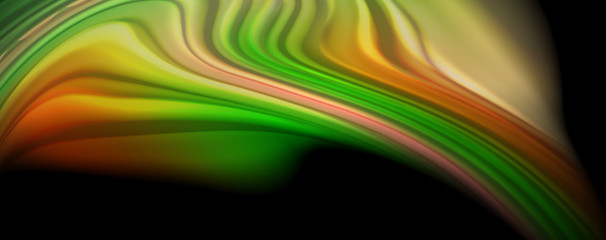 Fluid liquid color wave lines, glowing colorful light effect, abstract composition template. Geometric technology abstract pattern. Movement concept