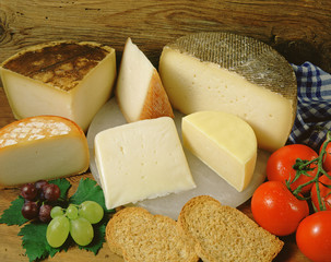 Assorted cheese.