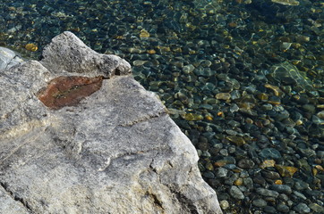 Baikal, beach, summer, nature, stones, mountains, water, forest.
