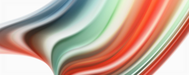 Modern Liquid color flow on white - colorful flow poster. Techno Wave Liquid shape in white color background. Design for your design project