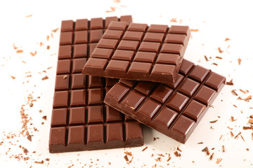 chocolate bar on white background