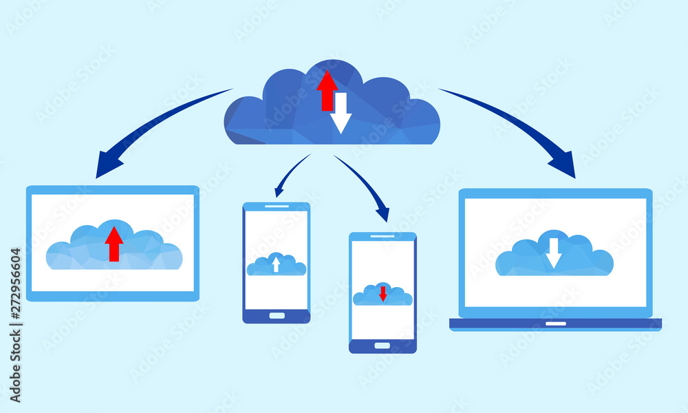 Aufkleber polygonal cloud computing technology. vector illustration concept composed of triangles.