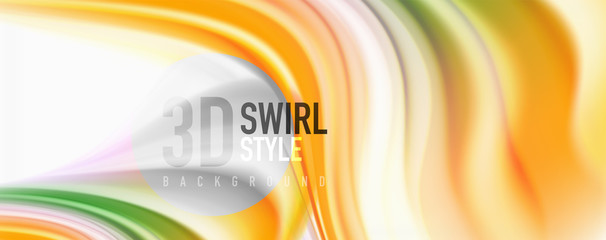 Modern Liquid color flow on white - colorful flow poster. Techno Wave Liquid shape in white color background. Design for your design project