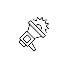 megaphone icon. Simple thin line, outline vector of Real Estate icons for UI and UX, website or mobile application
