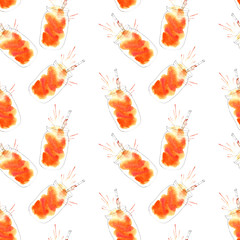 watercolor illustration of cocktails pattern