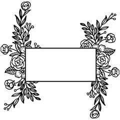 Vector illustration pattern flower frame with style modern