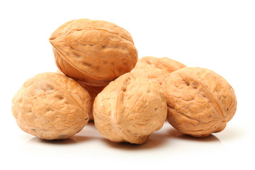 walnuts on a white background