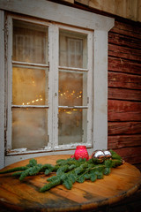 Decorating old window for the Christmas Holidays.