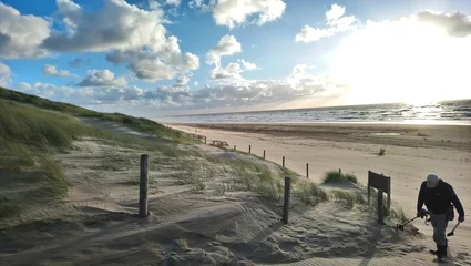 Poster Dunes with marram grass at the beach of Bloemendaal aan Zee, Holland, Netherlands © Fotografie-Schmidt