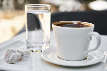 Delicious Turkish coffee on the table