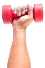 hand doing exercises with dumbbells