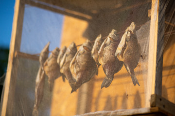 Dried fish in a box