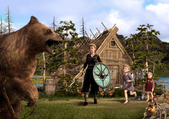 Brown Bear Attacks Viking Home