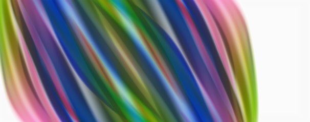 Modern Liquid color flow on white - colorful flow poster. Techno Wave Liquid shape in white color background. Design for your design project