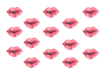 lips illustration pattern backdrop card