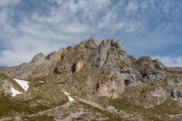 Picos de Europa mountains next to Fuente De village Cantabria Spain