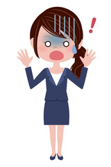スーツ姿の若い女性（トラブル）