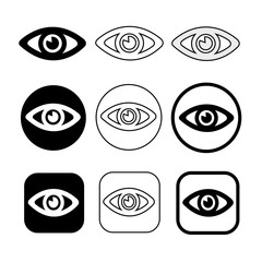 Set sign of Eye icon