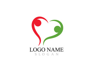 Adoption and community care Logo template vector  icon 