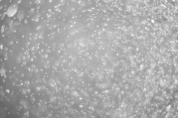 Bokeh background and bubbles reflecting black and white light