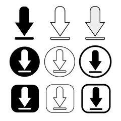 set of simple sign download icon