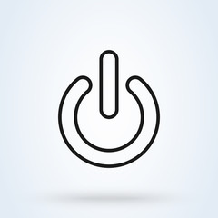 Power Switch On Off Simple vector. Line art modern icon design illustration.