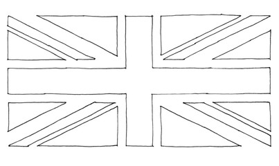 hand drawn flag of the United Kingdom (UK) aka Union Jack