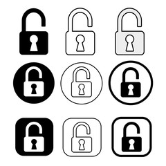 Set of simple sign Lock icon